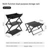 Multi‑Layer Outdoor Mini Folding Shelf - Portable Aluminum Alloy Storage Rack for Camping, Fishing, Road Trips & Cycling