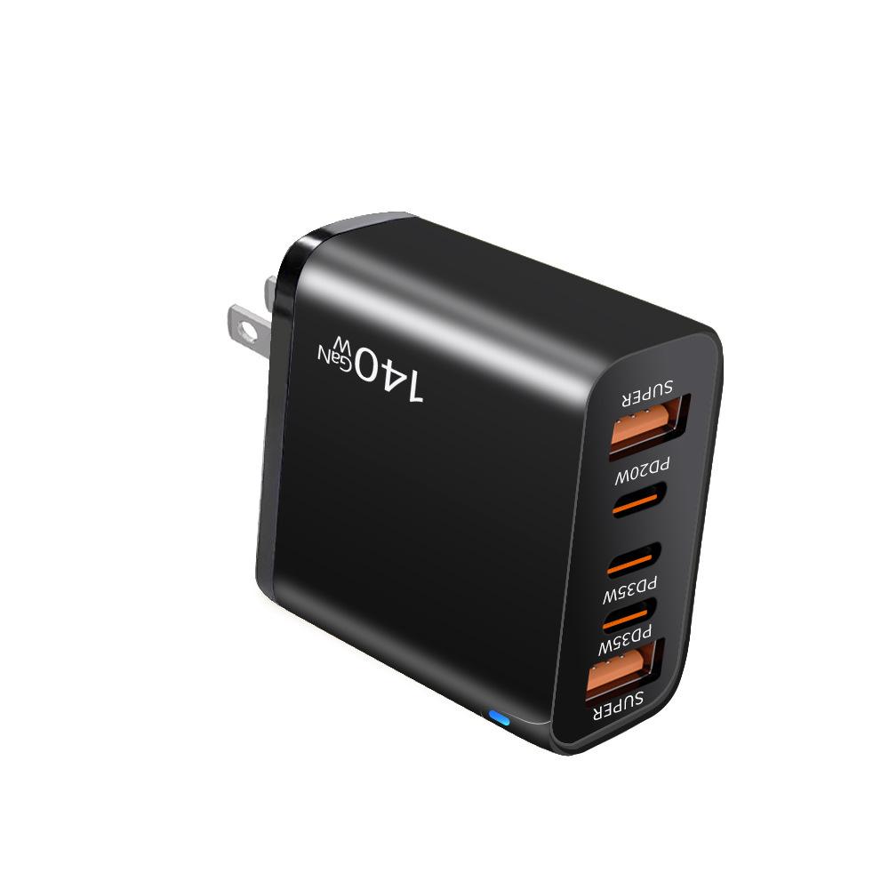 Многопортовое USB-C/A зарядное устройство 140 Вт со штекером US/EU/UK для быстрой зарядки PD