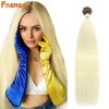 Long Hair Weaving Blonde 613 Bundles Synthetic Straight Ombre Blonde Red Brown High Temperature Fiber Hair Extensions For Women