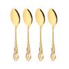 4 шт./компл., обеденная ложка в стиле барокко, королевский набор столовых приборов, Золотая роскошная десертная ложка, ложки из нержавеющей стали, посуда, можно мыть в посудомоечной машине