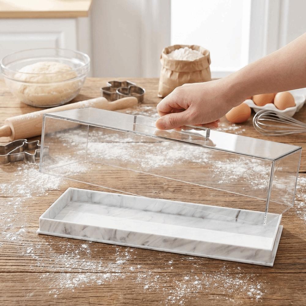 Dust-proof Cake Packaging Box Non-slip Bottom Bread Storage Container Cake Display Tray  Hotel