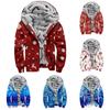 Men's Personalized Casual Printing Long Sleeve Zipper Sweater Thick Cotton Suit Winter
