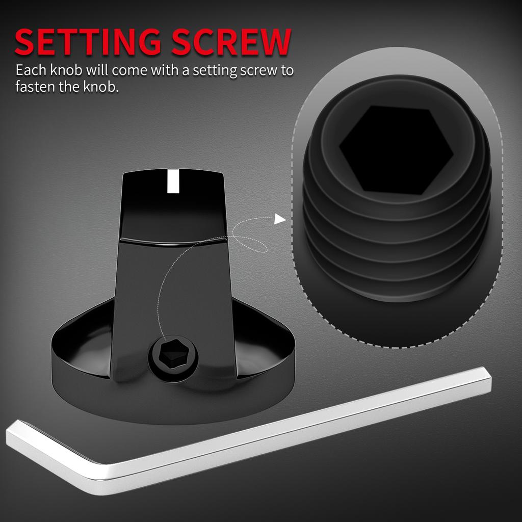 Guitar Pedal Knobs 6.35MM 1510 Control AMP Effect Pedal Knob 1/4 with Set Screw for Electric Guitar Knob