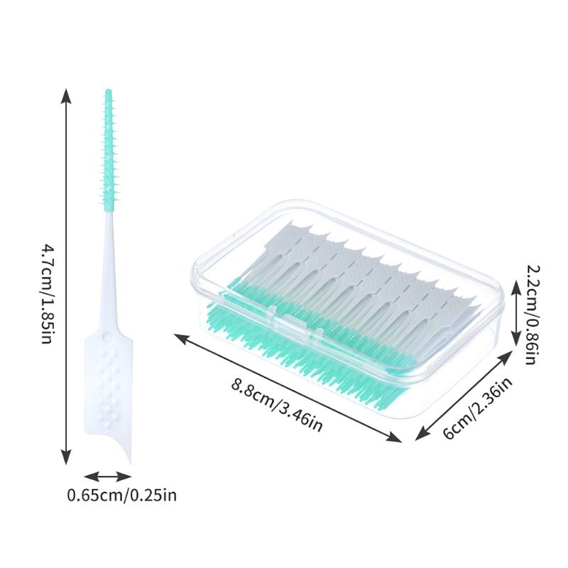 40 шт. межзубных силиконовых щеточек, зубочистки для зубов, чистящая щетка с нитью, инструмент для гигиены полости рта