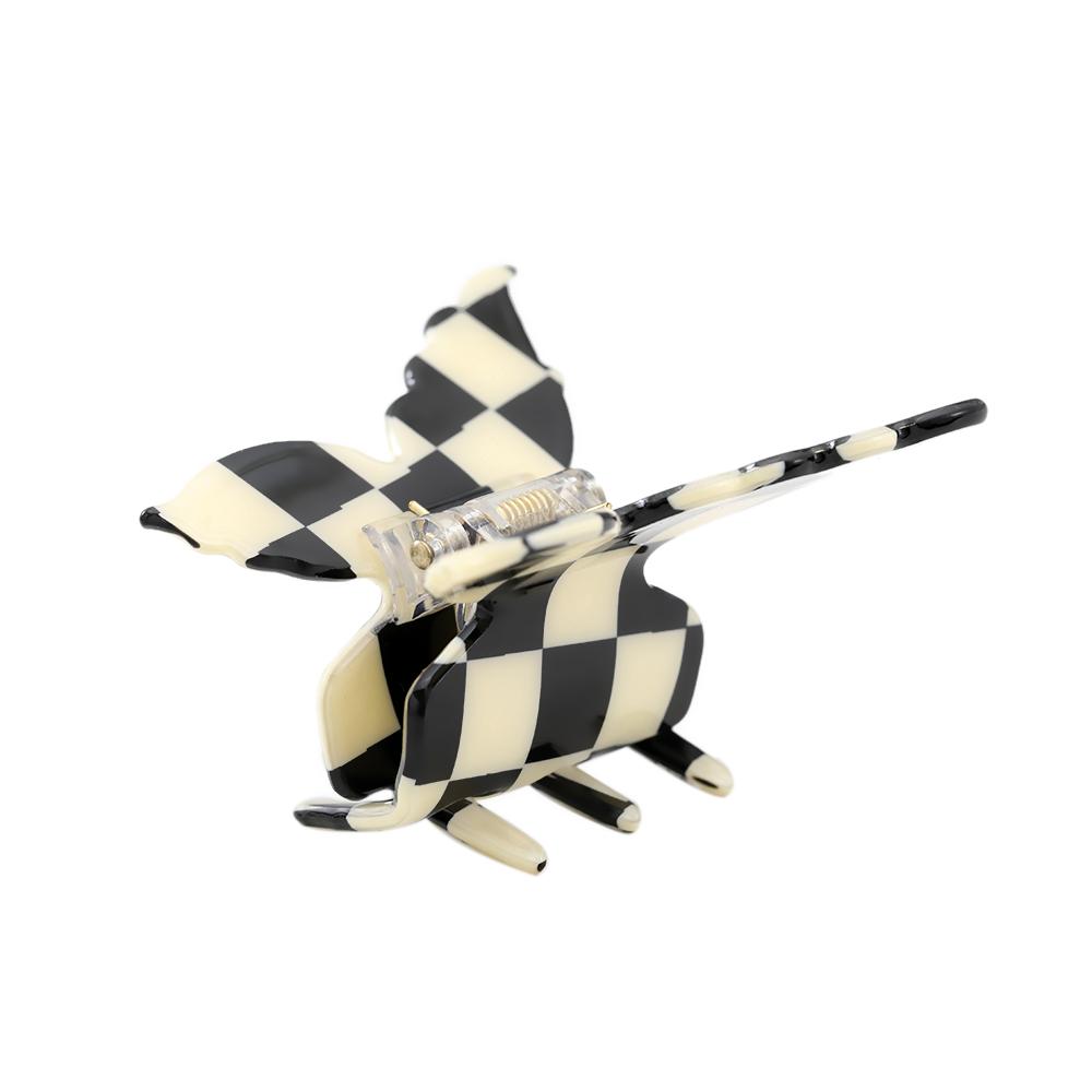 2023 Black and White Matte Polished Hollow Acrylic Hairpin Lovely Hairpin Temperament Girl Hair Crab Hair Accessories