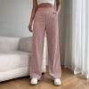 Women's Long Trousers Spring Autumn High-Waisted Wide-Leg Trousers Flowing Versatile Casual Straight-Leg Trousers