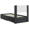 Bed Frame with Storage Space and Headboard Black 75 x 190 cm