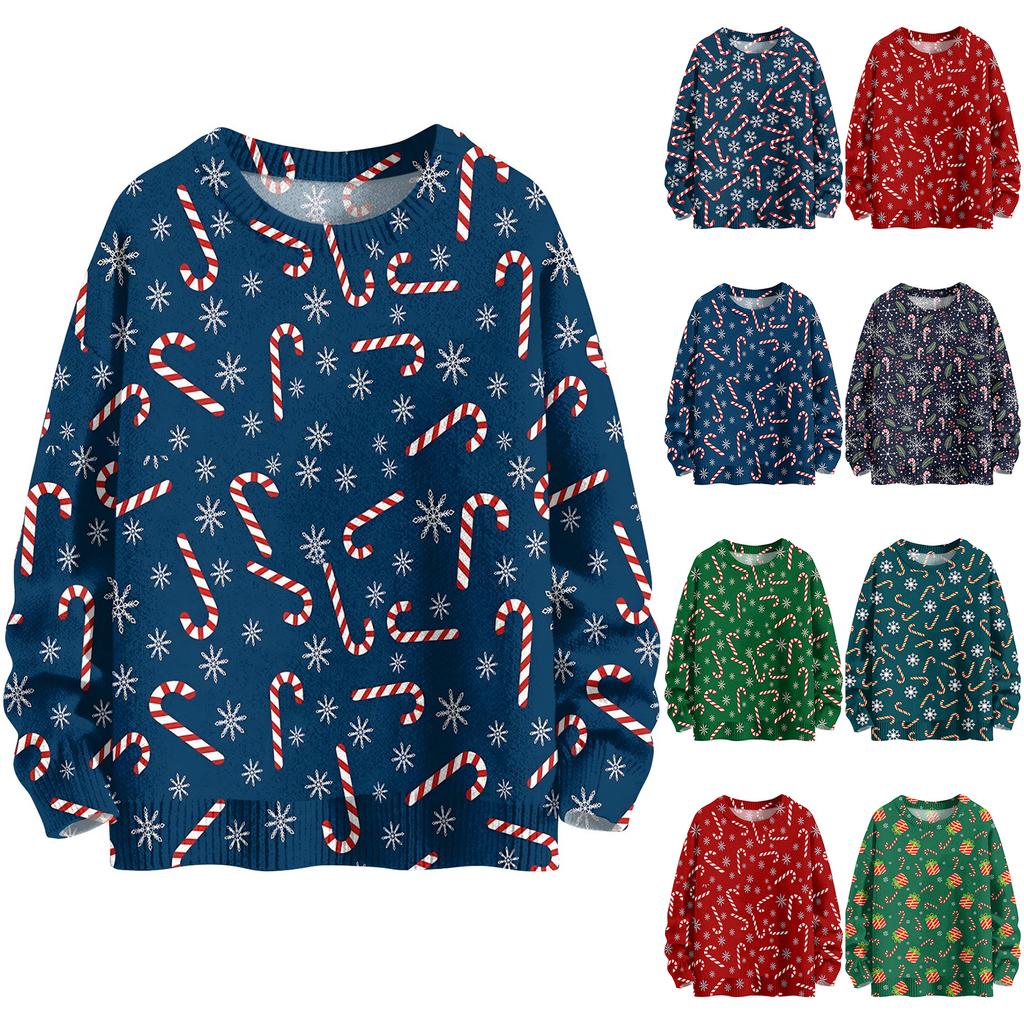 Christmas Sweatshirts For Women Knit Sweater Cute Shirt Fall Crewneck Pullover Tops