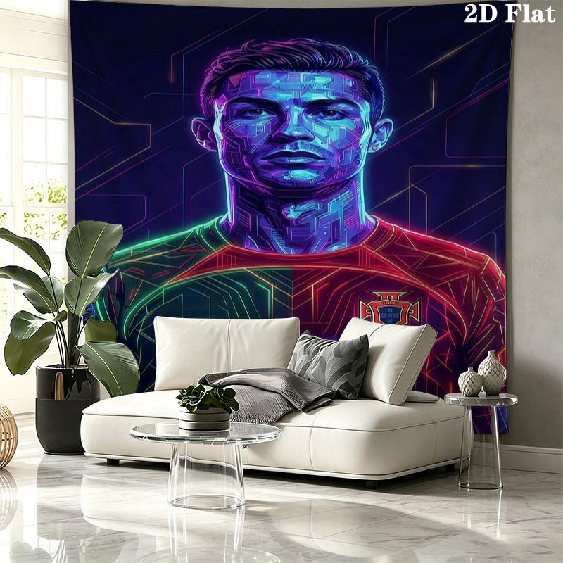 CR7 Криштиану Роналду Настенный Гобелен Эстетичное Настенное Украшение Печатная Тканевая Покрывало Декоративные Гобелены для Спальни Гостиной Домашний Декор
