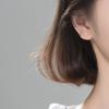 WANTME Real 100% 925 Silver Cute Sweet Hollow Mini Small Flower Geometric Stud Earrings for Women Korean Fine Jewelry