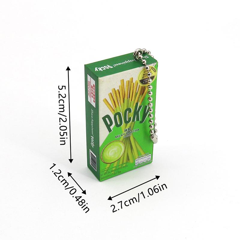 Cute Novelty Snacks Keychain For Women Girls Bag Pendant Trinket Car Key Ring Creative Simulated Biscuit Box Keychain Gifts