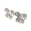 Les Trésors De Lily [I9836] - White 'Butterflies' Silver Earrings