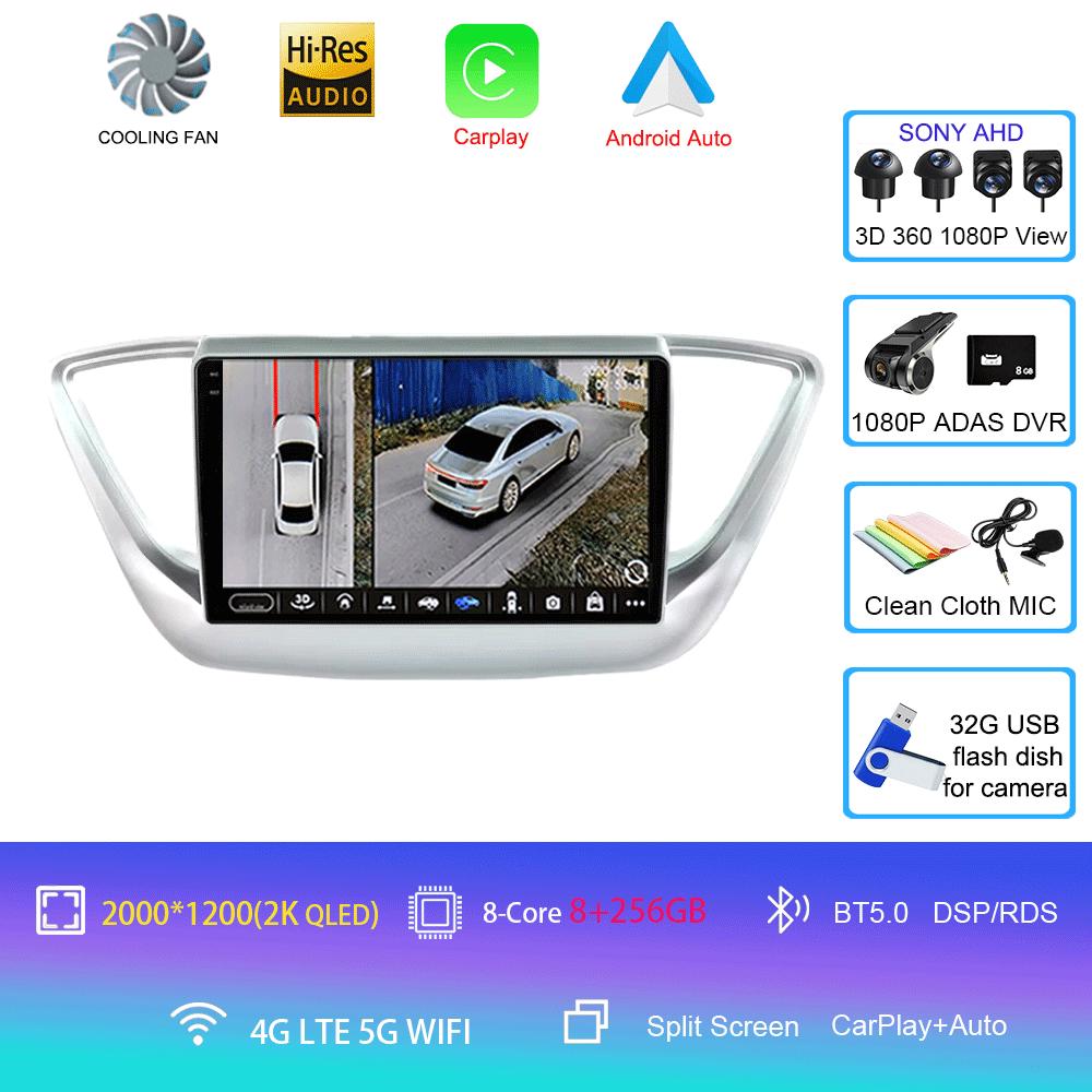 Android 14 Автомобильное радио для Hyundai Solaris 2 2017 - 2020 Мультимедийный видеоплеер Навигация стерео Нет 2din 2 din dvd