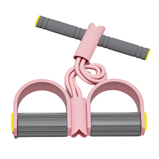 Pedal Resistance Bands with Handle 4/6-Tube Elastic Yoga Pedal Puller Resistance Band Manual Tension Rope for Abdomen Waist Arm Leg Stretching