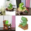 Miniature Frog Figurine Frog Sculpture for Fairy Garden Desk Office Decorations Adorable Decors for Plant Shelf Bedroom