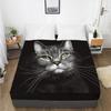 Home Textiles Cat 3D Printing Pattern Bed Sheet Mattress Cover Elastic Band Bed Sheet Bedding