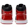 Jordan Air Jordan 1 Лакированная кожа, Кожаные кроссовки на средней высоте, Винтажные баскетбольные кроссовки, Мужские, Черно-красно-белые, HV4091-006