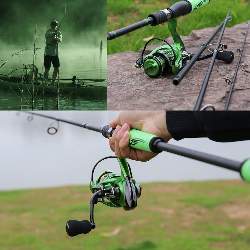 Fishing Rods 2.1/2.4M Portable Carbon Fiber Spinning Fishing Pole Travel Saltwater Freshwater Rod