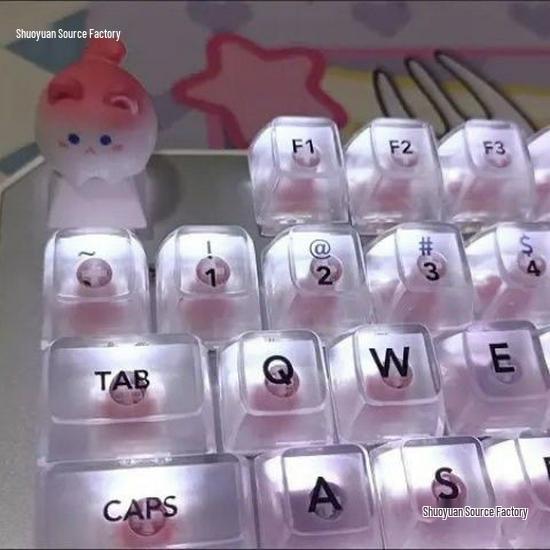 Очаровательные Креативные 3D Колпачки Клавиш Кошка для Девочек - Розовый Мультяшный Дизайн Животного
