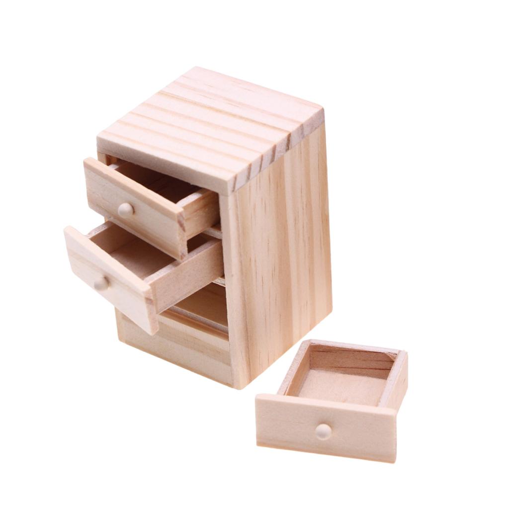 Прочная миниатюрная тумбочка для кукольных домиков 1:12, реалистичная мебель и игровой набор, повседневное использование, портативный аксессуар