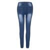 Womens Hole Button Zipper Pocket Jeans Casual Denim Flares Wide Leg Slim Pants