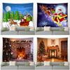 Home Decoration Christmas Pansy Claus Santa Santa Santa Shipper Printing Poly Petrapeculium Landscape Background Tapiz