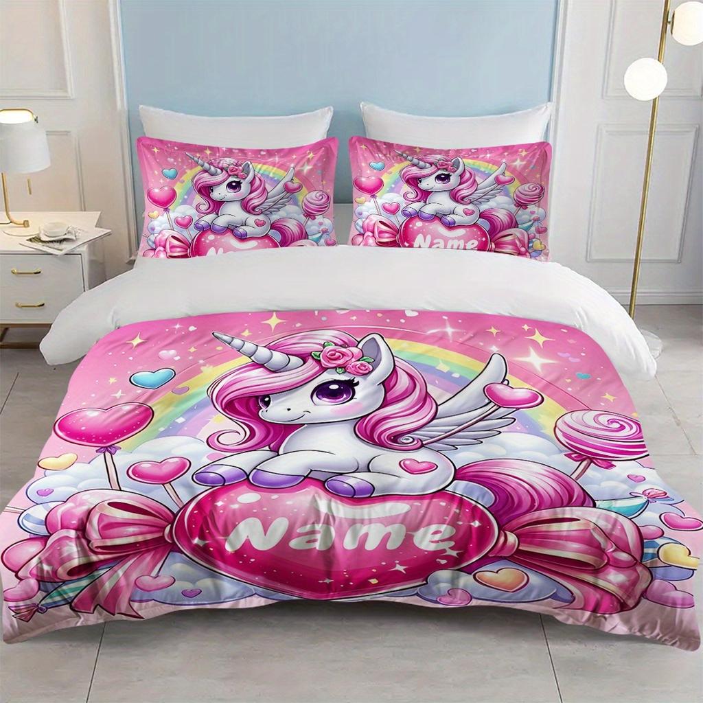 Customization unicorn Duvet Cover Set Bedding Universal,  Cute Printed Cartoon Quilt Cover Comforter Sets Home