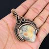 Crazy Lace Agate Gemstone Handmade Pure Copper Wire Wrapped Pendant Jewelry For Women