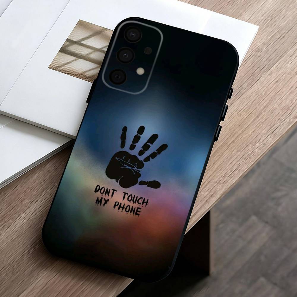 Язык Не трогай мой телефон Чехол для телефона для Samsung Galaxy A73,A72,A71,A70,A53,A52,A51,Другие Мягкий черный чехол