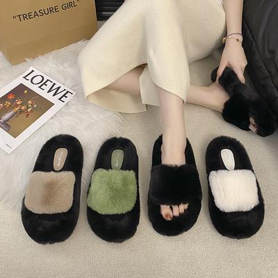 Мао Мао тапочки женские носят весной, осенью и зимой новые толстоподошвенные модные тапочки для дома, мягкая подошва, нескользящие, удобные хлопковые тапочки