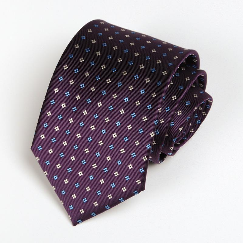Men's Formal Fashion Professional Business Tie 8cm Polka Dot Pattern Blue New Suit Tie