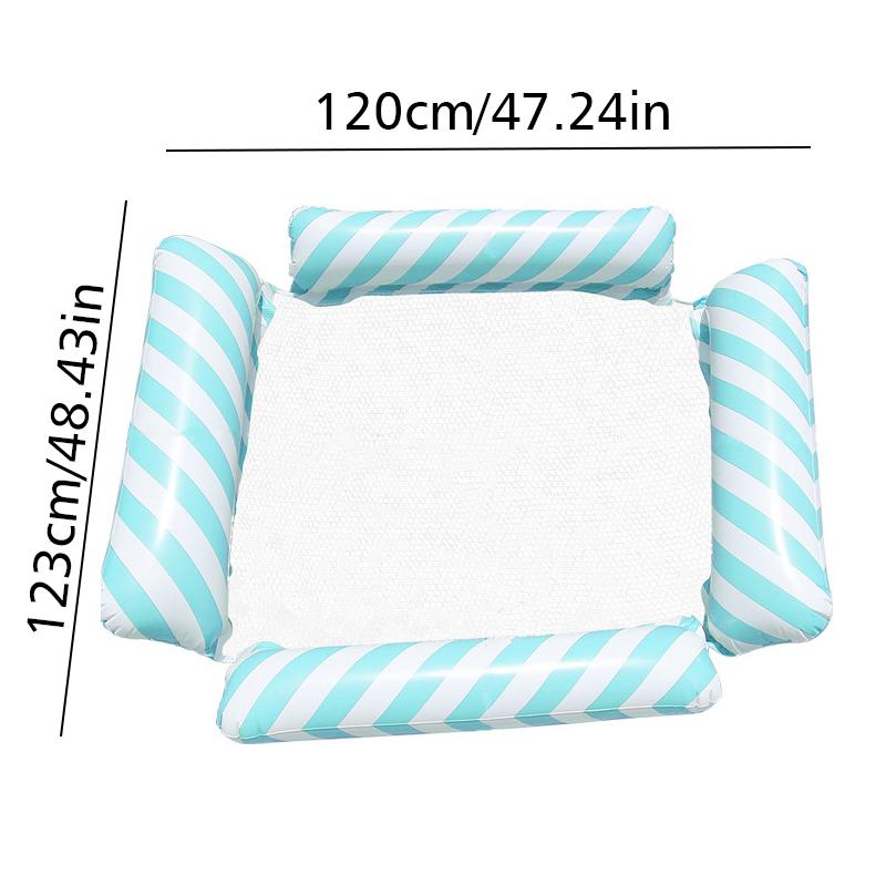 1шт четыре трубки диагональная полосатая надувная плавающая кровать переносная сторона надувная ПВХ плавающая кровать пляж многоцветный