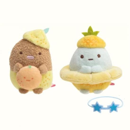 Gurashi Shop Fruits Plush Toy Tenori Plush Toy Set [Sumikko Exclusive] "Penpen Vacation" (Tonkatsu & Tapioca)