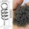 fishing accessories War worm keeper twist lock spring fishing gear twist hook for soft lures for soft bait 100 pieces set Prevention of slippage 304