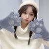Женские осенне-зимние милые плюшевые перчатки с лапками медведя и кошки - Толстые, теплые, с мультяшным дизайном для студентов