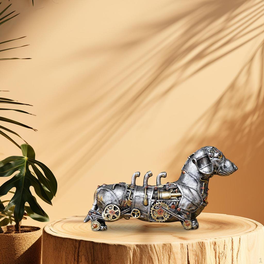Механическая статуэтка панка, коллекционные украшения для животных, современная смоляная поделка в стиле стимпанк для входа