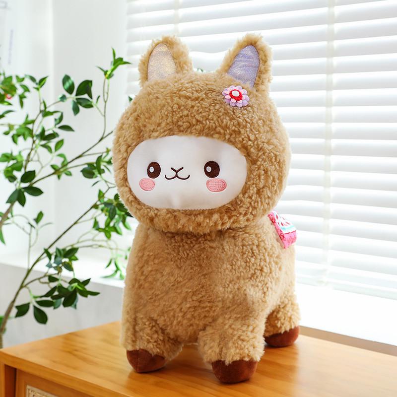 Очаровательная пухлая плюшевая игрушка альпака, компаньон, с цветочным узором, детская кукла, подарок на день рождения