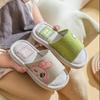 Summer Parent Child Cartoon Linen Slippers Unisex Casual Home Shoes Anti Slip Indoor Cool Slipper For Couple 24-45