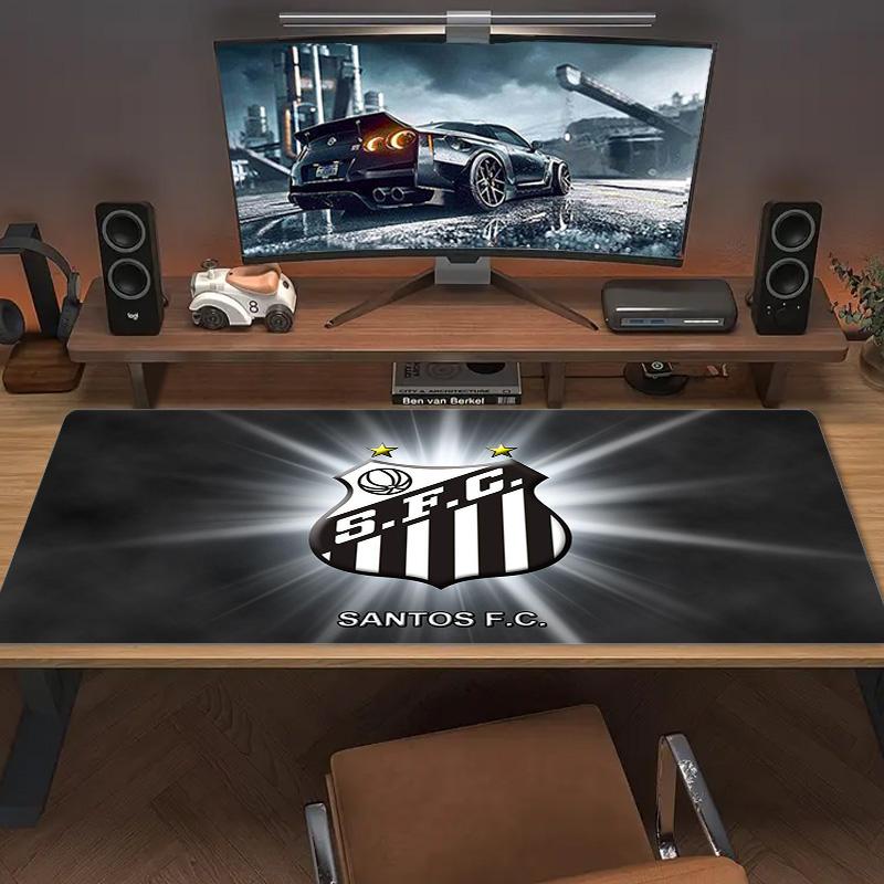 Santos FC Logo Color Mouse Pad Large Gaming Table Cushion Non-slip Laptop Tablet Big Mousepad XXL Mat Mini PC Playmat With Lock edge