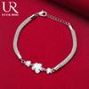 925 Sterling Silver Triple Plum Blossom Rose Bracelet Fashionable Wedding Jewelry