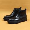 Зимние мужские ботинки челси короткие кожаные ботинки на воздушной подушке на платформе деловые повседневные британские кожаные ботинки
