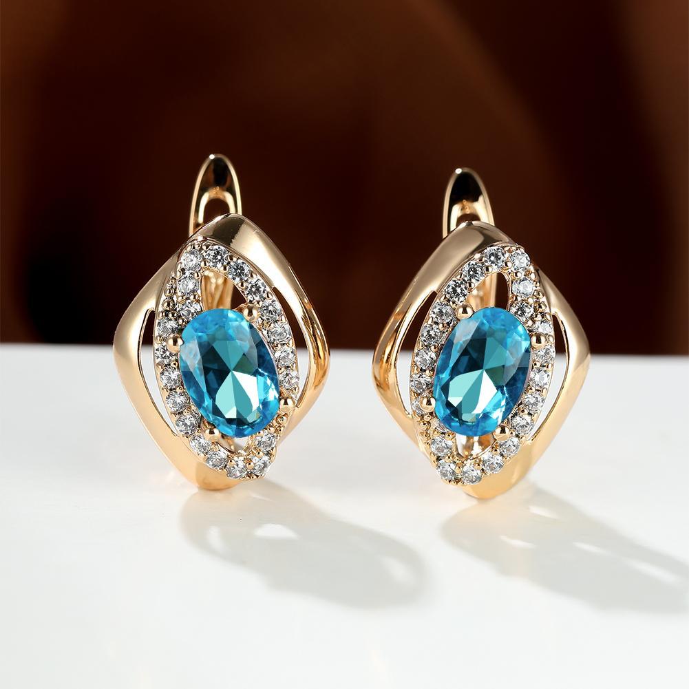 Mystic Oval Cut Rainbow Stone Marquise Design Earrings Horse Eye Love Dangle Earrings Bride Band Engagement Jewelry