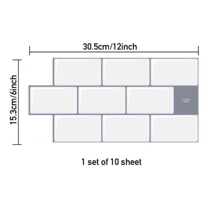 Classic 3D Crystal Drop Self-Adhesive Waterproof Wallpaper, Oil-Proof Brick Style Wall Sticker for Kitchen and Bathroom.