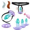 FAAK Green Size S M L Wireless Control Vibrating Strapon Fantasy Knot Anal Plug with Large Tail WearableMouth Gag BDSM Sex Toys