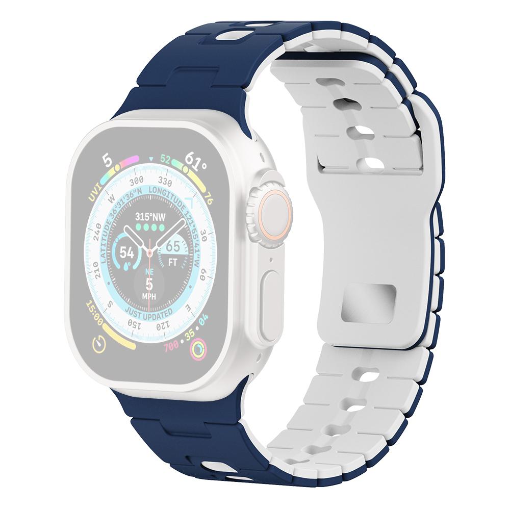 Watch Band for Apple Watch Series 10 Ultra 9 8 7 SE 6 5 4 3 2 1 46mm 49mm 45mm 44mm 42mm Dual Color Silicone Strap