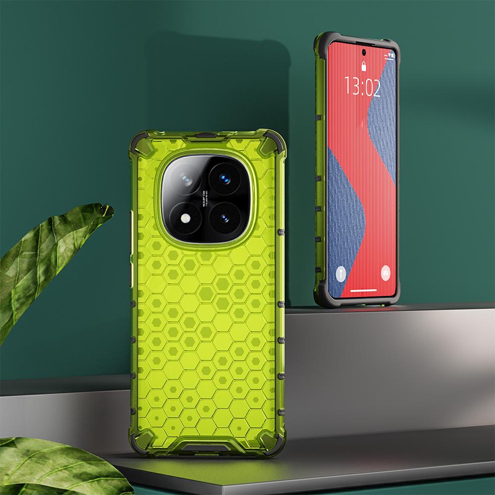 KEYSION Shockproof Armor Case for Redmi Note 14 Pro 5G 14 Pro+ Silicone+PC Transparent Honeycomb Phone Cover for Xiaomi POCO X7