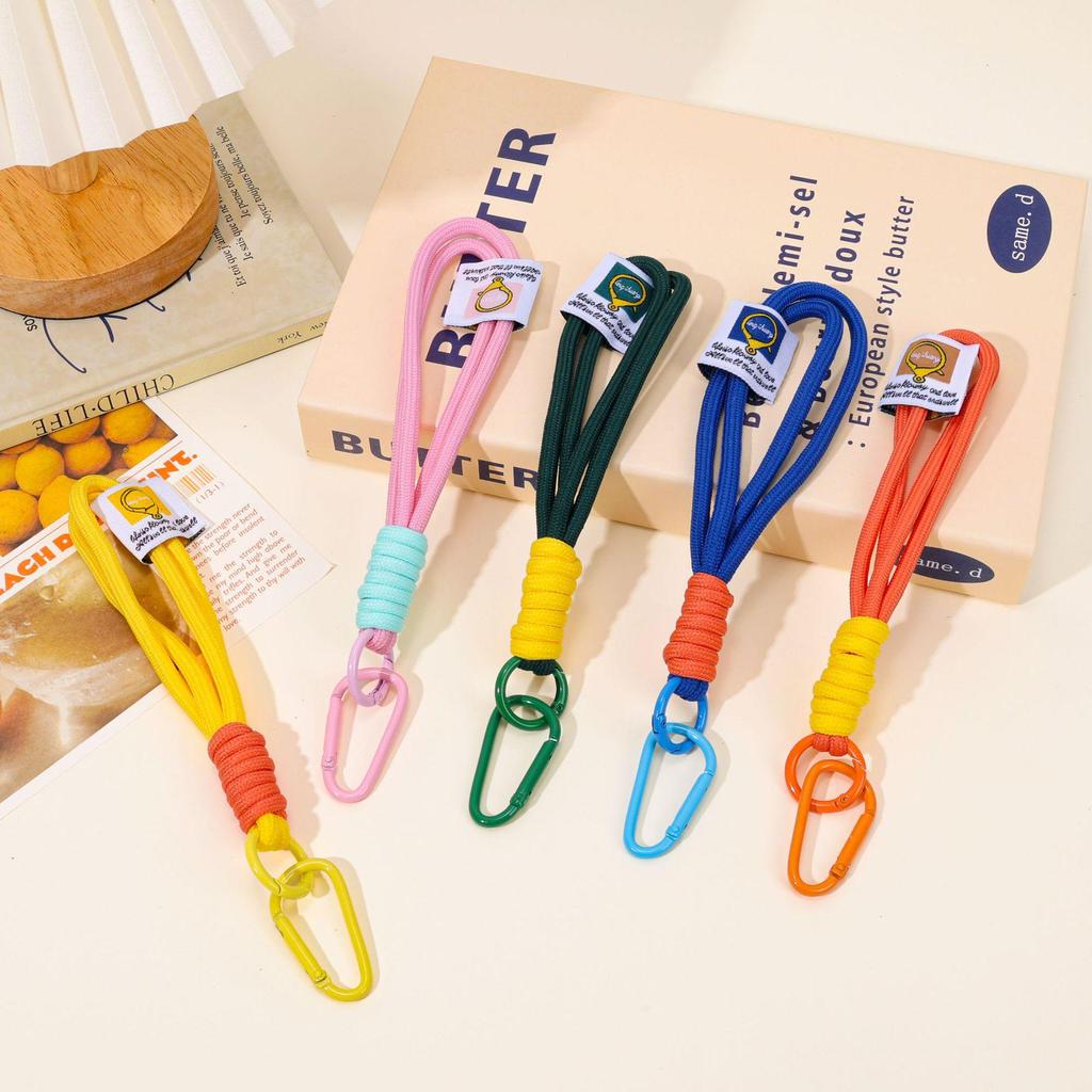 Wrist Style Colorblock Keychain Lanyard: Anti-Lost Short Backpack or Phone Pendant for Men & Women