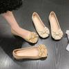 Французский вечерний ветер одинарная обувь женская толстый каблук мягкая подошва 2025 новая весна и осень универсальный бант легкий вырез нежный ветер обувь Дуду