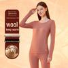 Unisex Wool Blend Antibacterial Far-Infrared Thermal Underwear Set