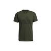 Three-Bar Logo Print Training Sports Short Sleeve Tee Men Tops Green GT7249